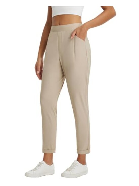 Pants - Women's Stretchy Travel Pants with Zipper Pockets Business Casual Slacks Golf